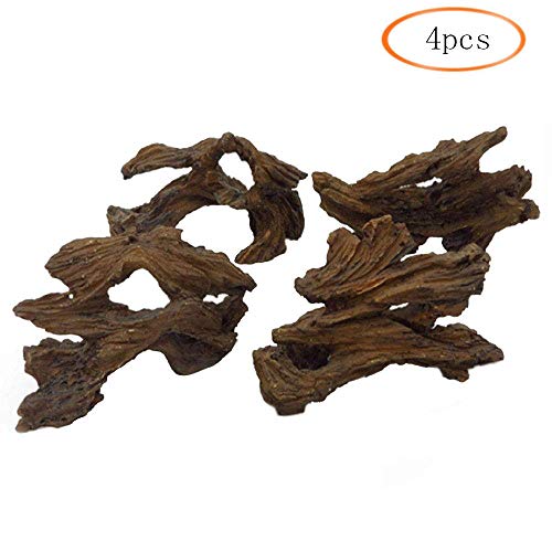 Hamiledyi Driftwood for Aquarium Fish Tank Decor Natural Resin Wood(Pack of 4) (4 Pcs Driftwood)