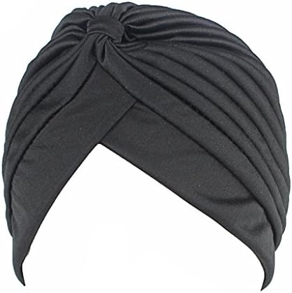 Itemap Women Men Turban Head Wrap Band Chemo Bandana Hijab Pleated Indian Cap (#1)