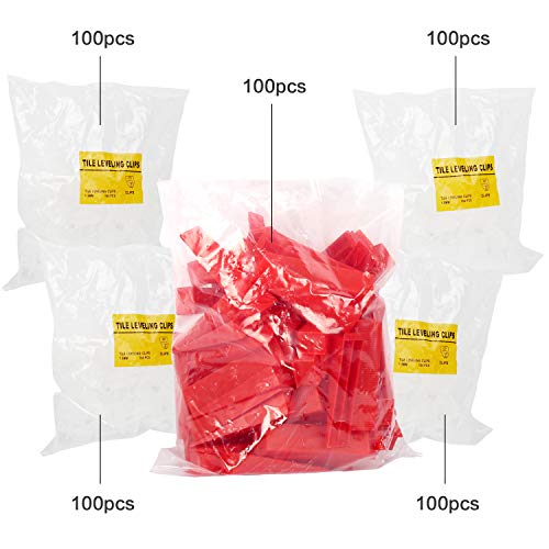 Winload Tile Leveling System, 1/16 inch (1.5mm) 400pcs Clips Plus 100pcs Reusable Wedges, Self Leveling Plastic Tile Spacers, T Lock Leveling System for Floor and Wall Ceramics of Bathroom Showroom - Thumbnail 7