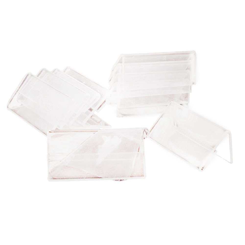 Myqqhbs 50Pcs Clear Signage Card Holder Poster Holder Plastic Mini Label Holder Acrylic Card Display Stand 2x4cm