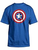 Marvel Universe Captain America Shield T-Shirt, Royal, XL
