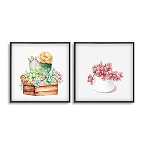 Framed Canvas Wall Art for Living Room, Bedroom Plant Theme Canvas Prints for Home Decoration Ready to Hang - 16"x16"x2 Panels