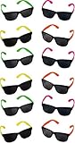 Rhode Island Novelty Neon 80 fts Style Party Sunglasses with Dark Lens Pack of 24