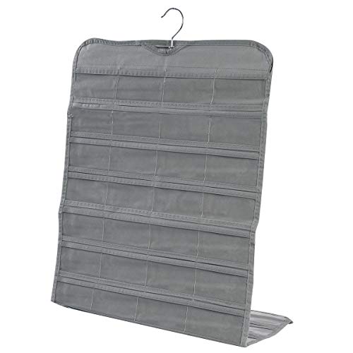 ComboCube Grey 80 Pockets Hanging Jewelry Organizer(Hanger Included) (Grey) - Thumbnail 4