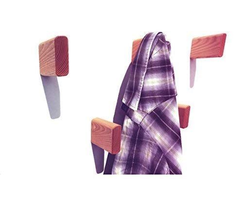 Natural Wooden Coat Hooks Wall Mounted made from an Ash wood (Set of 2) - Thumbnail 2