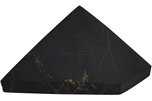 Shungite World Authentic Shungite Pyramid Unpolished 30 mm / 1.18" Chakra Energy Natural Healing Crystal Real Black Pyramid Home Office Protection Desk Decor Meditation Reiki Grounding Stone