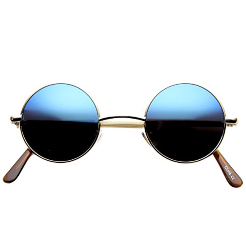 Zerouv - lennon style small round color mirrored lens circle sung…