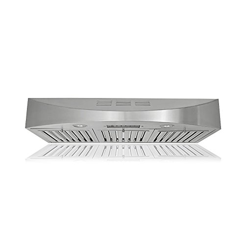 KOBE CHX3830SQBD-3 Brillia 30-inch Ductless Under Cabinet Range Hood, 3-Speed, 400 CFM, LED Lights, Baffle Filters