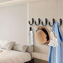 NearMoon Coat Hooks Wall Mounted - Heavy Duty Metal