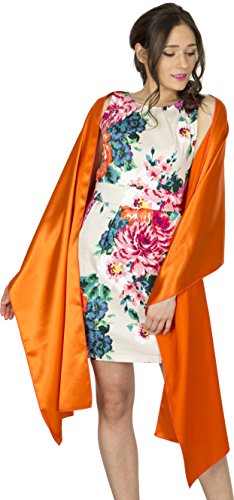 Black Butterfly Satin Shawl Wrap (Orange)