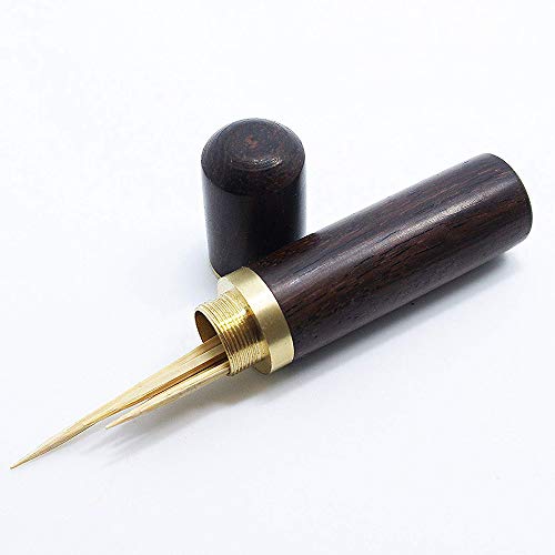 2 Pack Mini Wooden Toothpick Holder, Portable Toothpick Dispenser Bucket Toothpick Box Pocket