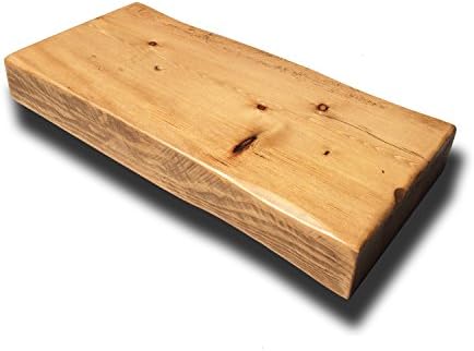 FLOATING SHELVES RECLAIMED SOLID WOOD RUSTIC WALL SHELF IN STRIPPED PINE FINISH 2 FT LONG - PERFECT FOR LIVING ROOM, KITCHEN, BATHROOM, OFFICE