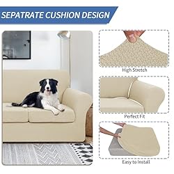JIVINER Newest 4 Pieces Couch Covers for 3 Cushion