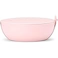 W&P Porter Plastic Bowl Lunch Container w/ Protective Non-slip Exterior, Blush 1 Liter | Lid & Snap-tight Silicone Strap | Food Storage, Bento Box, Meal Prep | BPA-Free Plastic