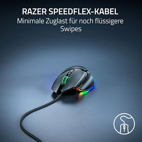 Basilisk V3 35K - Vollständig anpassbare ergonomische kabelgebundene Gaming-Maus - Focus Pro 35K Sensor (HyperScroll Tilt Wheel, 11-Zonen-Beleuchtung, optische Mausschalter Gen-3) Schwarz