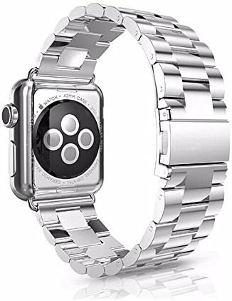 iWatch Band Stainless Steel Starp Wrist Band 42MM repalcement For Apple Watch Series1,Series2 with a FREE Replace tool (Silver)