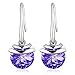 Mondaynoon Christmas Gift Magic Love Bean Women's Swarovski Element Crystal French Wire Dangle Earrings (Tanzanite1177)