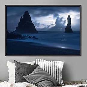 signwin Framed Canvas Wall Art Foggy Mountains Aerial...
