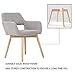 ceedment Small Modern Living Dining Room Accent Arm Chairs Club Guest with Solid Wood Legs(2, Light Grey)