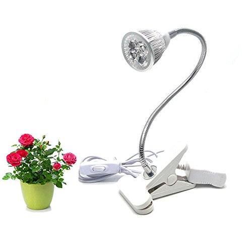 FILY LED Desk Clip Plant Growth Lights, 360 Degree Flexible Gooseneck and Spring Clip Full Spectrum USB Seedling Light.