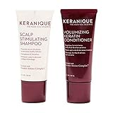 Keranique Scalp Stimulating Shampoo & Volumizing Keratin Condtioner Trial Set 1 oz each