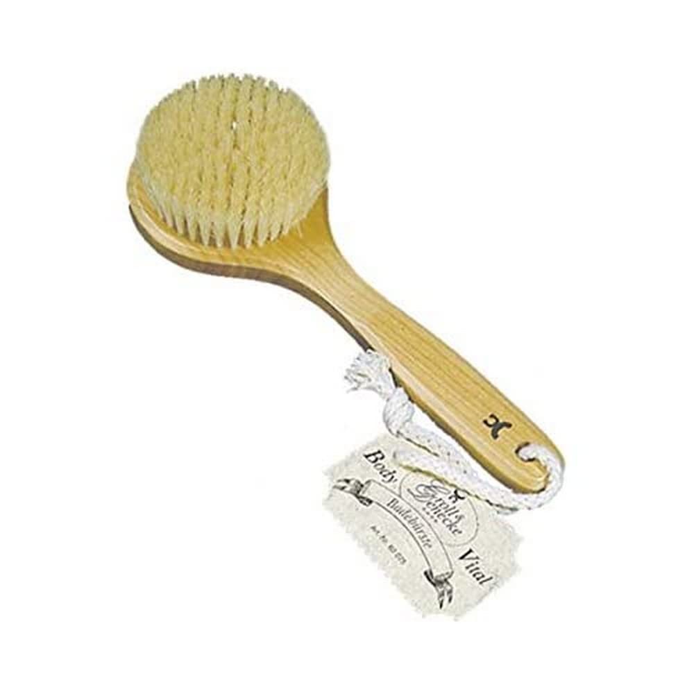 Croll & Denecke Bath Brush Round with Natural Bristles, 25cm, Stimulates Circulation