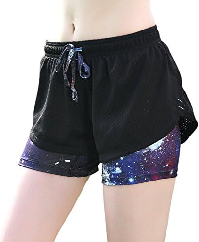 VIIOO Women's 2-in-1 Running Workout Shorts