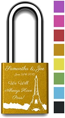 Customizable MakeLoveLocks - Love Locked in Paris Love Lock 2" Orange