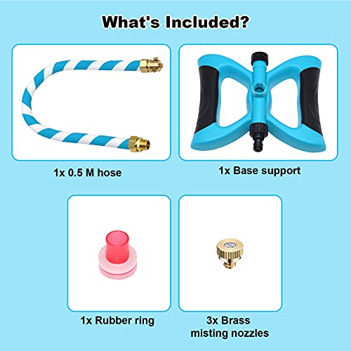 KootesDay Misting System, Upgrade Three Nozzles Mister System Flexible