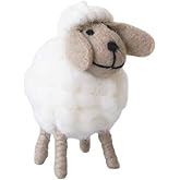 Jizlan White Hand Woven Cute Felt Sheep Figurine, Living Room Bedroom Novelty Ornaments Home Decor