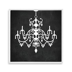 Framed Canvas Wall Art for Living Room, Bedroom Chandelier Silhouette XVIII Canvas Prints for Home Decoration Ready to Hang - 16x16 inches