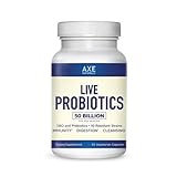 Dr. Axe- LIVE PROBIOTIC-Best For Boosted Immune System, Improved Digestion & Improved Skin- With 50 Billion CFU Per Serving, Bifidobacterium Bifidum, SBO Probiotics, Prebiotic Inulin- 60 Capsules