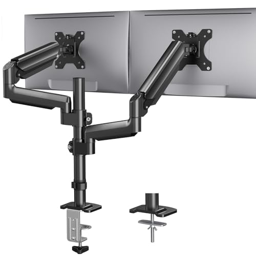 Swivel In Monitor HUANUO Dual Monitor Mount up to 32 inches Screens, Taller Monitor Stand ...