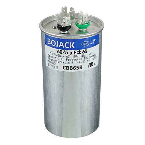 BOJACK 60+5uF 60/5MFD ±5% 370V/440V CBB65 Dual Run Circular Start Capacitor for AC Motor Run or Fan Start or Condenser Straight: Industrial & Scientific