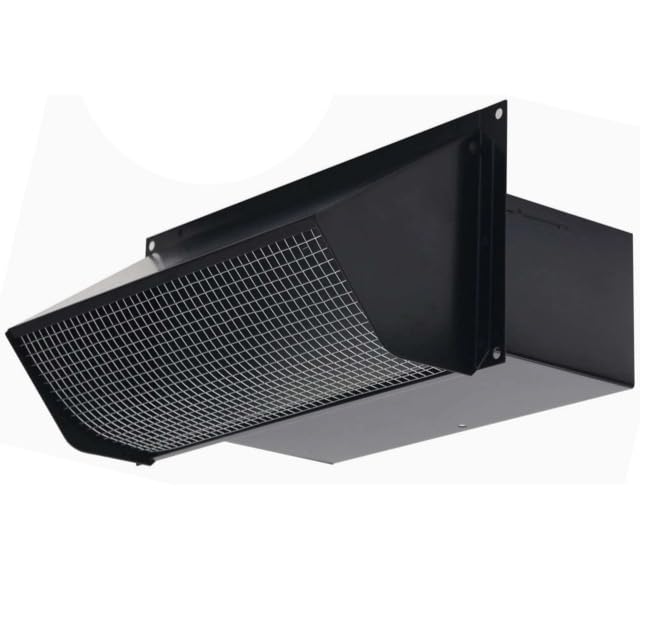 Photo 1 of 10 Inch Wall Vent Cap for Microwave Kitchen Range Hood Exhaust for 3-1/4"x10" Rectangular Duct Exhaust Vent Cap with Damper and Screen for Range Hood Kitchen Dryer Bath, Black