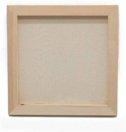 Yushen Wooden Frame Hoop Embroidery Punch Needle Kit with Cloth Fabric DIY Sewing Craft Tools (Square - B)