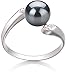 Dana Black 6-7mm AAA Quality Freshwater 925 Sterling Silver Cultured Pearl Ring - Size-7