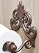 Comfify Fleur De Lis Cast Iron Toilet Paper Roll Holder - Cast Iron Wall Mounted Toilet Tissue Holder - European Victorian Design - 7.9x4.3x6.3 - with Screws and Anchors - Rust Brown