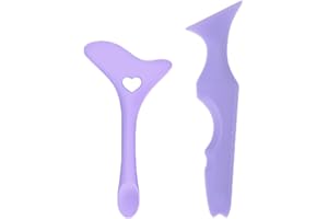 YRAKOZIN Multifunctional Eyeliner Stencils [2 PCS], Eye Makeup Tool Set[Wing Eyeliner Aid + Silicone Beauty Ruler] as Eyelash Shield/Eyebrow Shaping/Jaw Line/Lip Line for Beginners (Purple)