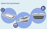 SAMMART 42L Collapsible Laundry Basket Foldable Storage Container White Grey view 9