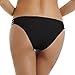 Reteron Women's Petite Strappy Side Bikini Bottoms 2 Pack (Black White, S)