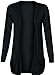 Fashion Wardrobe Womens Long Sleeves Drop Pocket Boyfriend Cardigan Ladies Open Casual Tops 8-14 (USA 10-12 / UK 12-14 (M/L), Black)