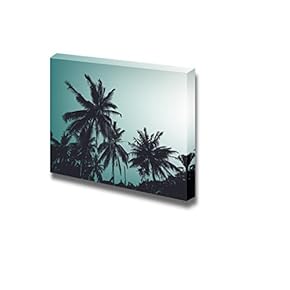Canvas Prints Wall Art - Retro Style Palm Trees | Modern Wall Decor/Home Decoration Stretched Gallery Canvas Wrap Giclee Print. Ready to Hang - 12" x 18"