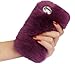 A-Smile@ Case for Iphone 7 / 7S / 8,Winter Soft Warm Cute Fluffy Furry Cover Rabbit Fur Case with Diamond Crystal Bowknot for Iphone 7 / 7S / 8 (4.7 Inch),(Purple)