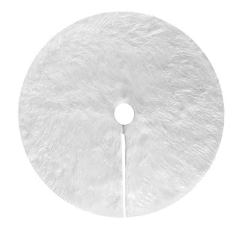 JANOU Christmas Tree Skirt White Plush Xmas Tree Decoration for Merry Christmas New Year Party Suppliers