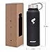 Stainless Steel Insulated Water Bottle - Wide Mouth Leak Proof Vacuum Outdoors Coffee Mug - Ice Cold Up to 24 Hrs/Hot 13 Hrs Double Walled Flask - Laser Marking