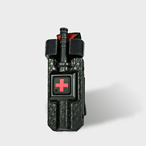 RIGID TQ Case for Generation 7 C-A-T Tourniquet Belt Tek-Lok Attachment Fits Generation 7 and Previous Versions of the CAT Tourniquet (Tourniquet Not Included) (Basketweave Sheepdog Solid Red Cross)