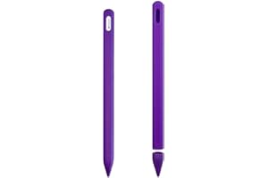 ZALU Compatible with Apple Pencil (2nd Generation), Fully Protection Silicone Case Sleeve Holder Grip + Nib Cover (Purple)