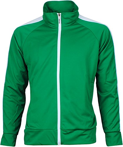 Angel Cola Men's Retro Stripes Full Zip-up Track Top Jacket 1s Green S