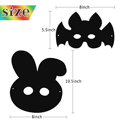 Koogel 30pcs Scratch Art for Kids,12 Kinds Rainbow Scratch Art Animal Masks Rainbow Magic Scratch Paper Scratch Art Paper for Childrens Painting Art Creation Painting Teaching